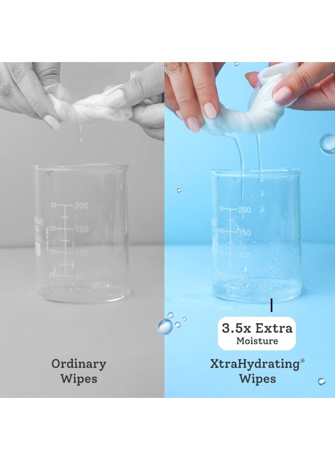 SuperBottoms XtraHydrating™ Wipes - XtraThick™ with Xtra Moisture | Doctor Tested Best Wipes (Unscented) | 3.5x Moisture Vs. Ordinary wipes | 72 Wipes - Pack of 4, 288 pcs | Best baby wipes for newborns