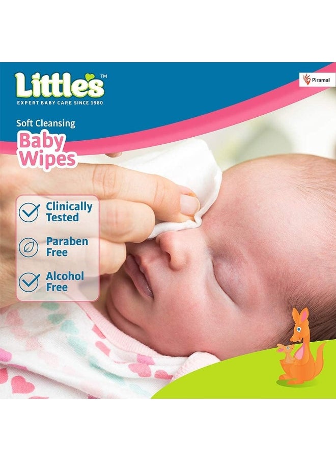 Little's Soft Cleansing Baby Wipes Lid, 80 Wipes (Pack of 5)