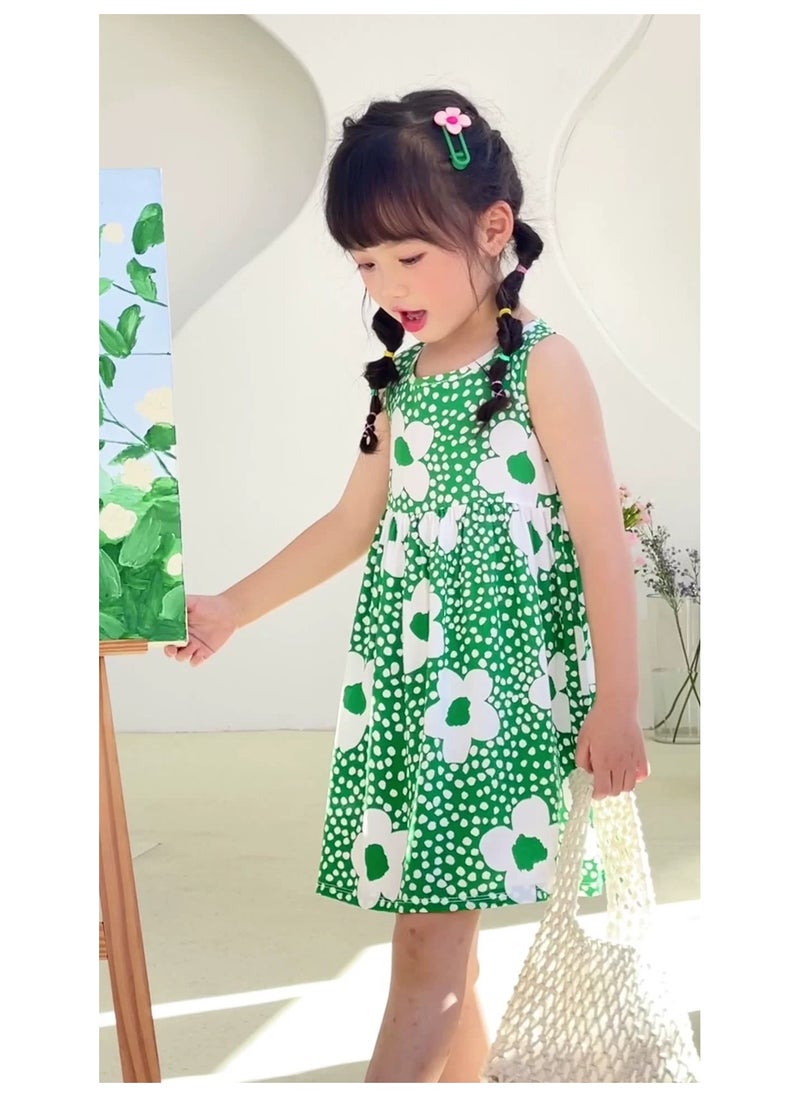 Girls Summer  Halter Dress  Cotton  Children Floral Dress