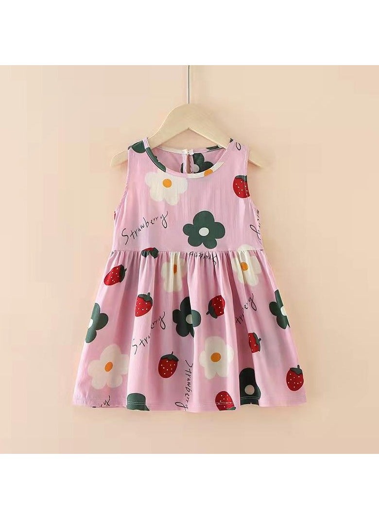 Girls Summer  Halter Dress  Cotton  Children Floral Dress