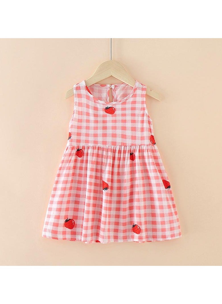 Girls' Cool Cotton Silk Dress in Summer 1pcs
