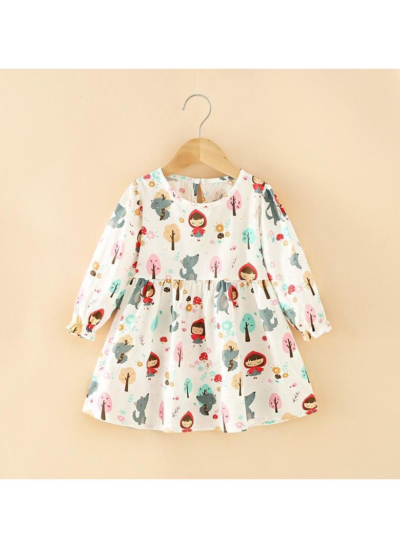 Girls' Simple Autumn Dress Elegant Princess Style Children's Dress