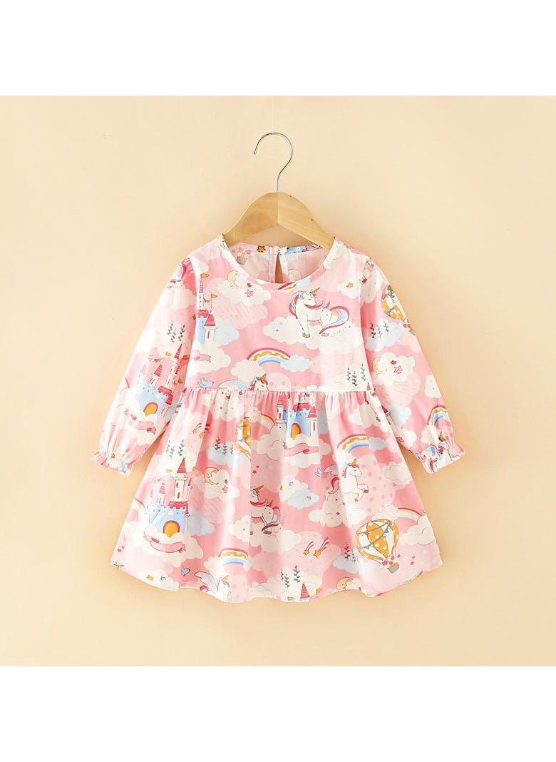 Girls' Simple Autumn Dress Elegant Princess Style Children's Dress