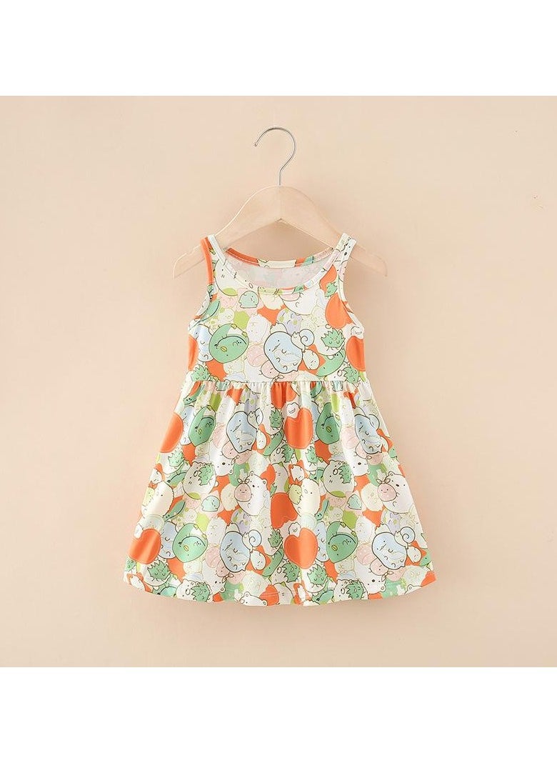Summer Girls' Universal Printed A-line Dress 1PCS