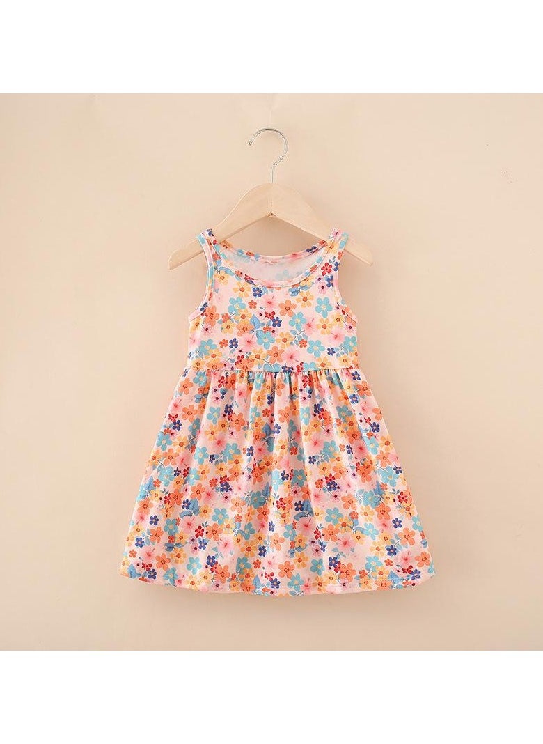 Summer Girls' Universal Printed A-line Dress 1PCS
