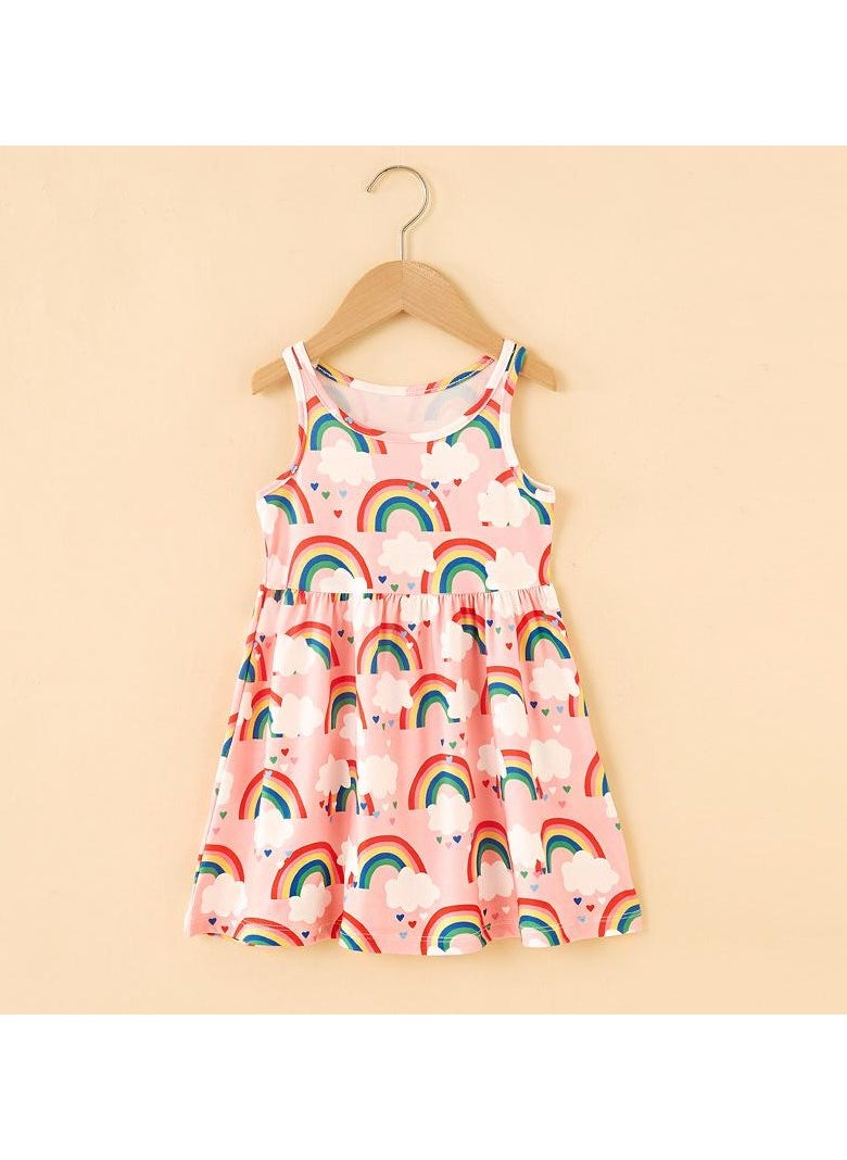 Summer Girls' Universal Printed A-line Dress 1PCS