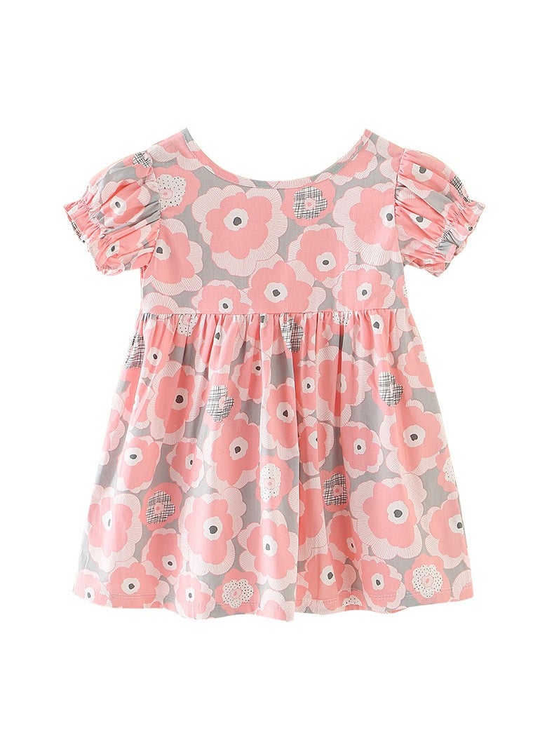 Spring and Autumn Toddler Girls' Floral Garden Cotton A-Line Dress