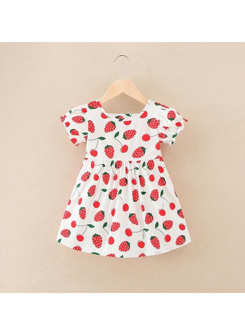 Spring and Autumn Toddler Girls' Floral Garden Cotton A-Line Dress