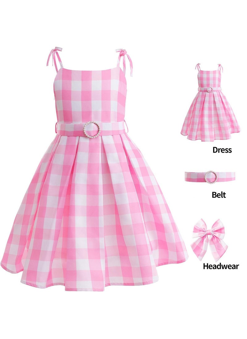 Barbie Dress For Children's Cosplay Clothing DJS114 Barbie dress + tiara Pink