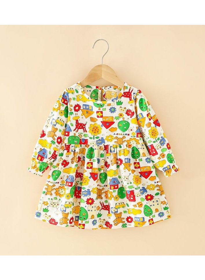 Girls' Simple Autumn Dress Elegant Princess Style Children's Dress