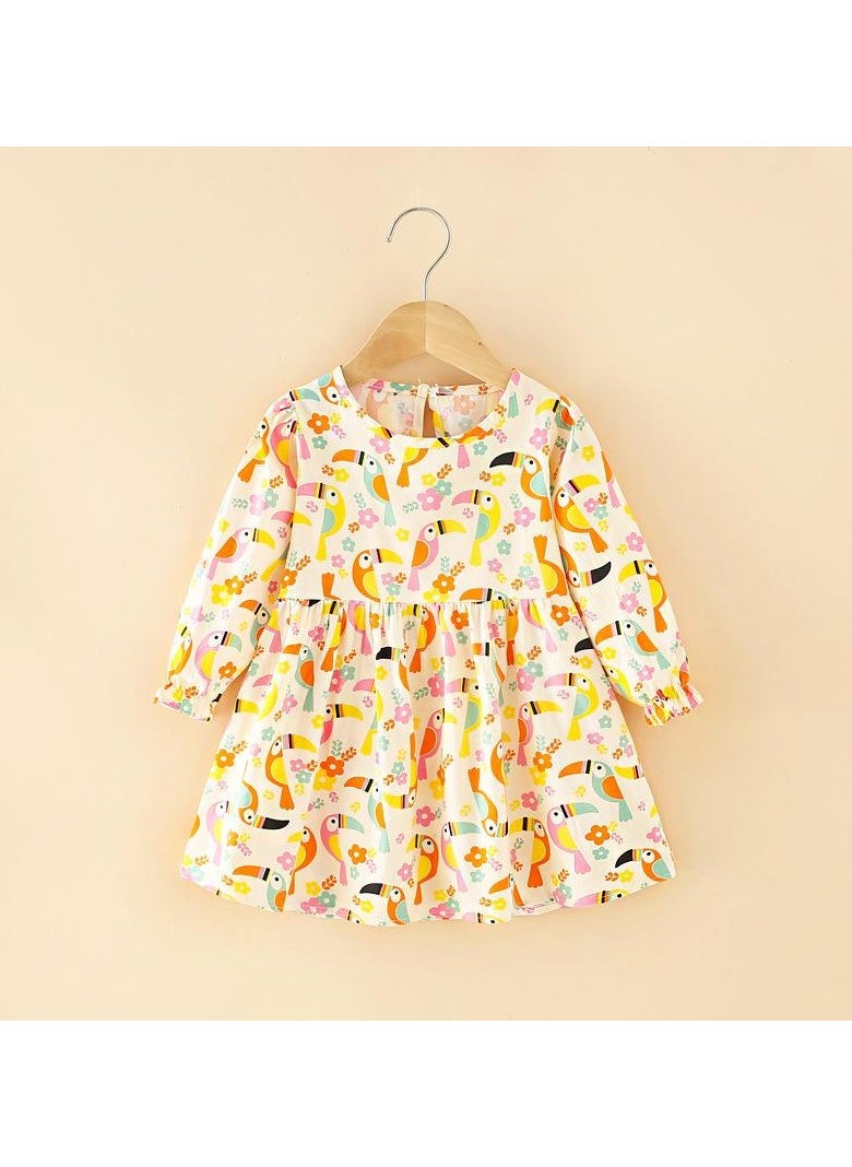 Girls' Simple Autumn Dress Elegant Princess Style Children's Dress