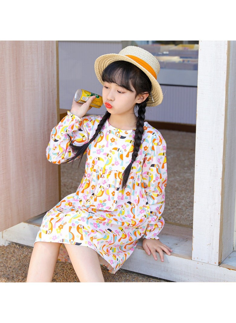 Girls' Simple Autumn Dress Elegant Princess Style Children's Dress
