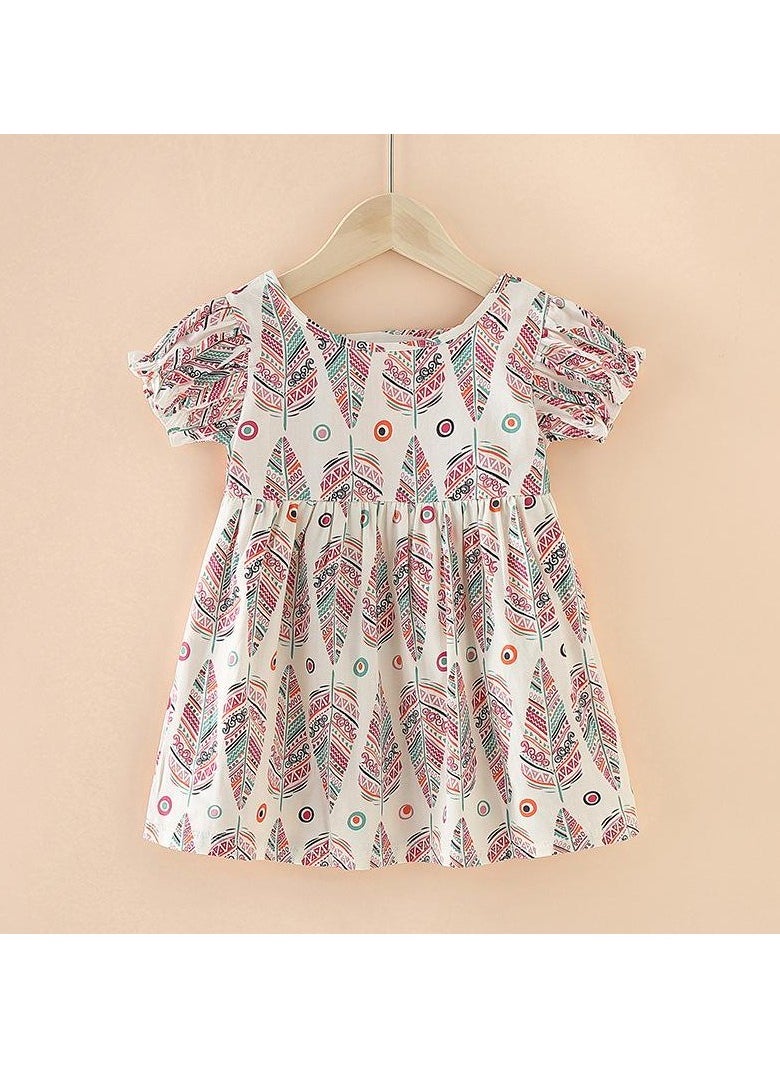 Spring and Autumn Toddler Girls' Floral Garden Cotton A-Line Dress