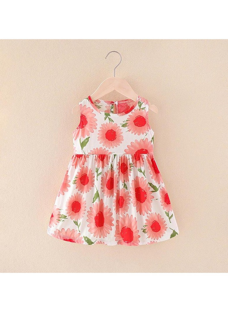 Girls' Cool Cotton Silk Dress in Summer 1pcs