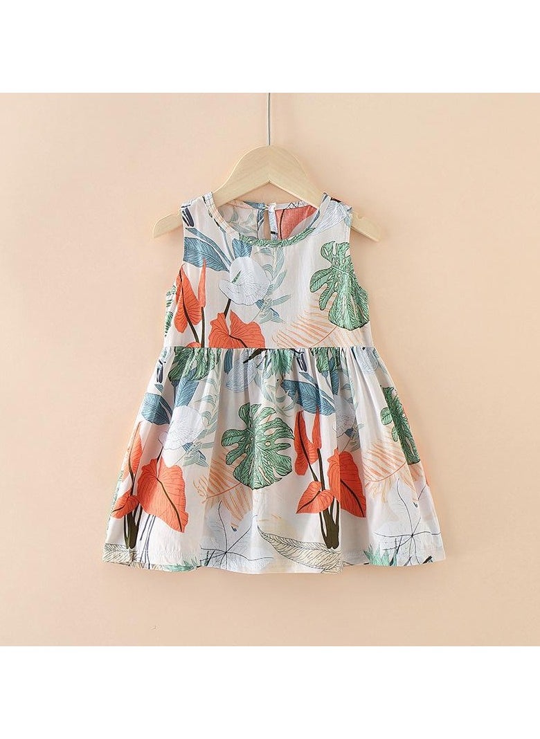 Girls' Cool Cotton Silk Dress in Summer 1pcs