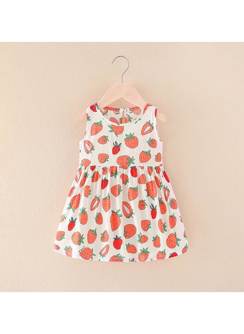Girls' Cool Cotton Silk Dress in Summer 1pcs
