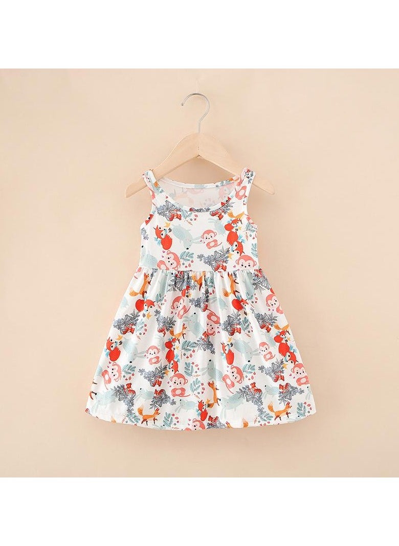 Summer Girls' Universal Printed A-line Dress 1PCS