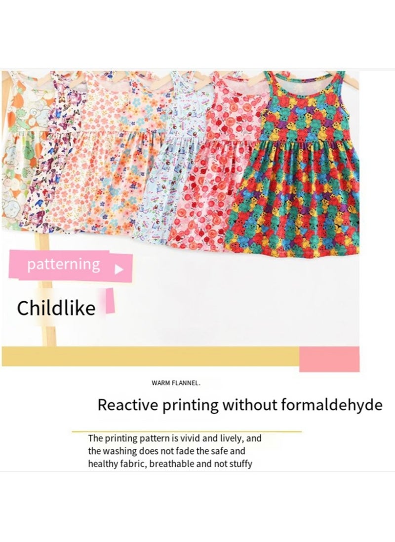 Summer Girls' Universal Printed A-line Dress 1PCS