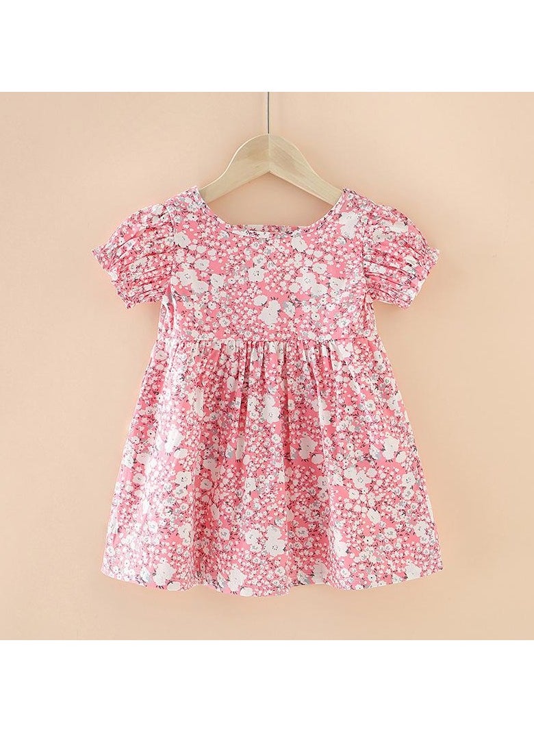 Spring and Autumn Toddler Girls' Floral Garden Cotton A-Line Dress