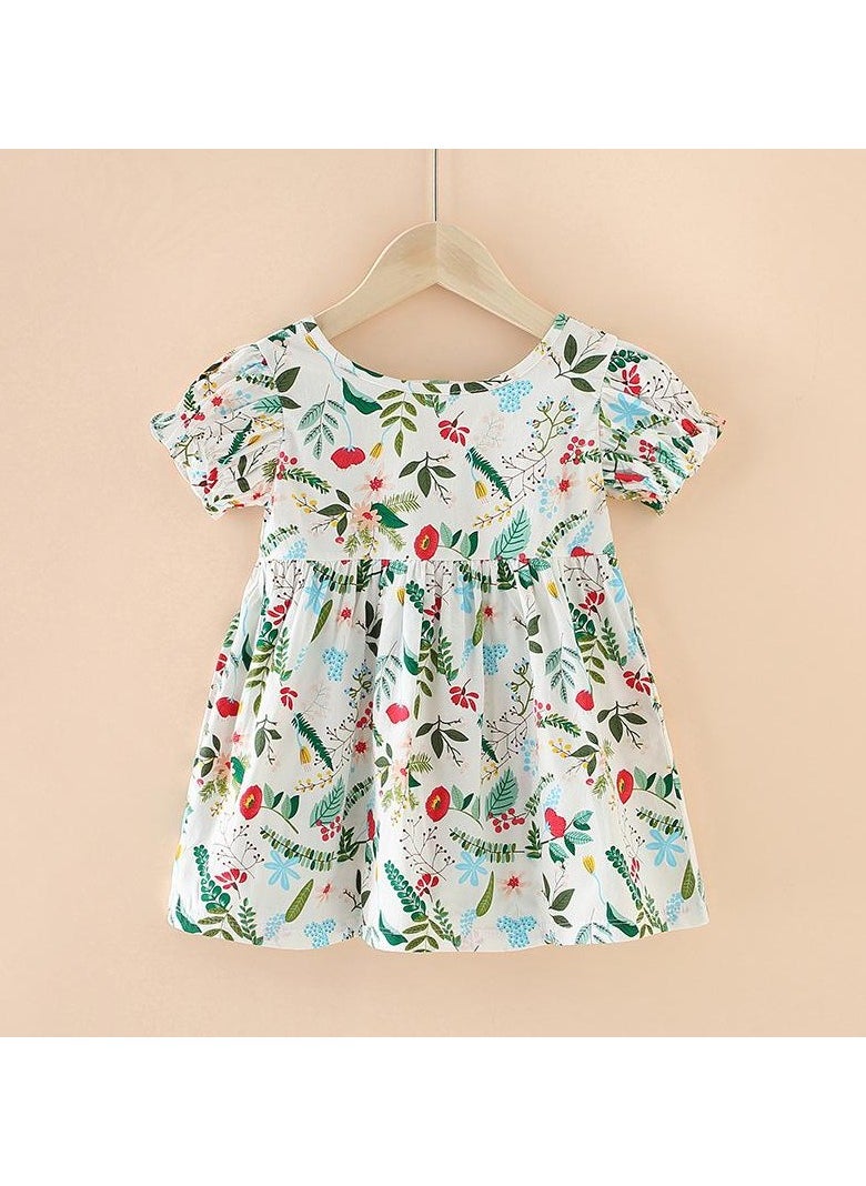 Spring and Autumn Toddler Girls' Floral Garden Cotton A-Line Dress
