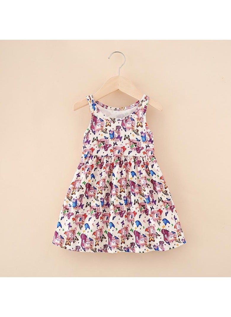 Cross-border New Milk Silk Printed Children's Dress