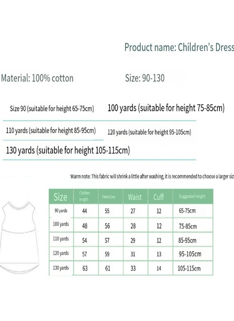 Summer Pure Cotton Girls' Printed Sleeveless Dress
