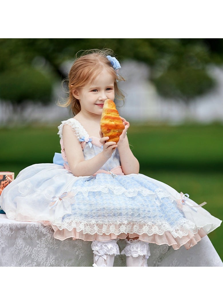 Girl's  Lolita Fluffy Sleeveless Tank Top And Camisole Dress Blue/White/Pink