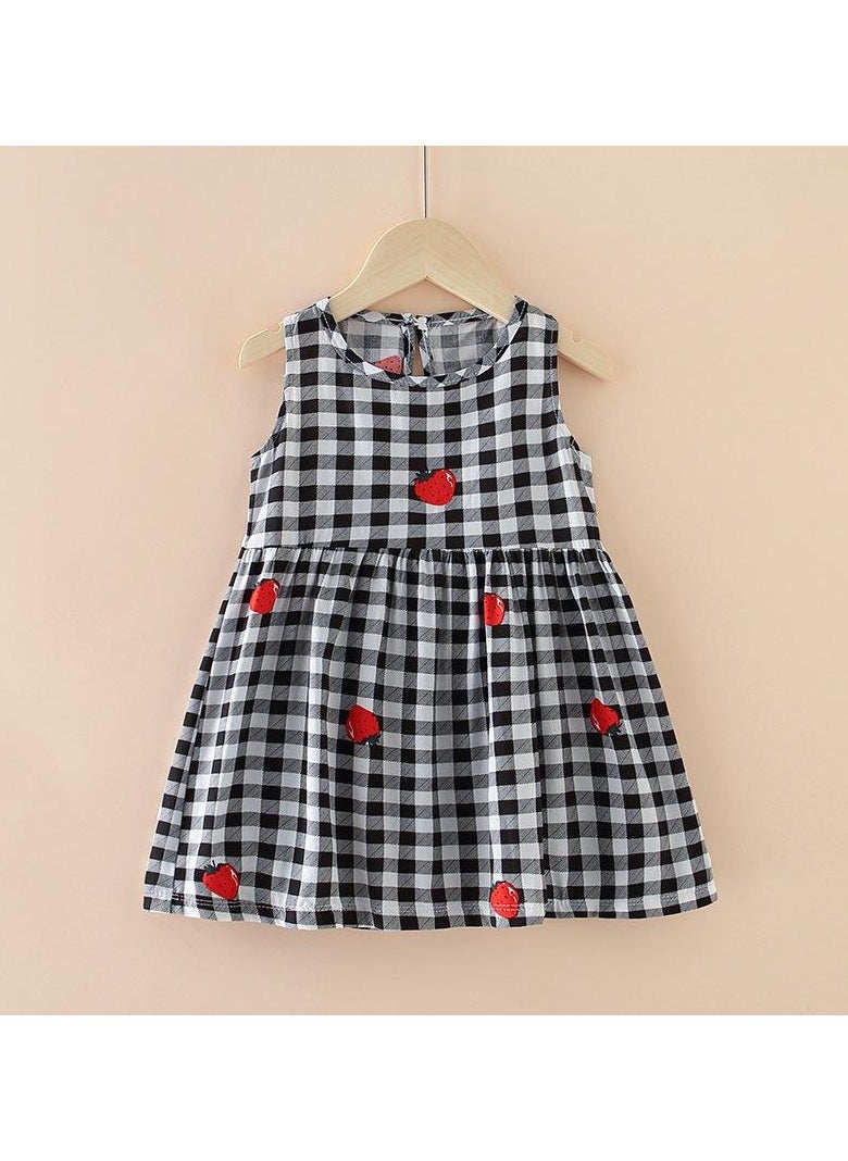 Girls' Cool Cotton Silk Dress in Summer 1pcs