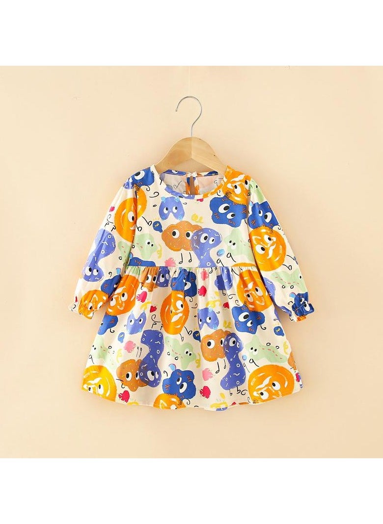 Girls' Simple Autumn Dress Elegant Princess Style Children's Dress