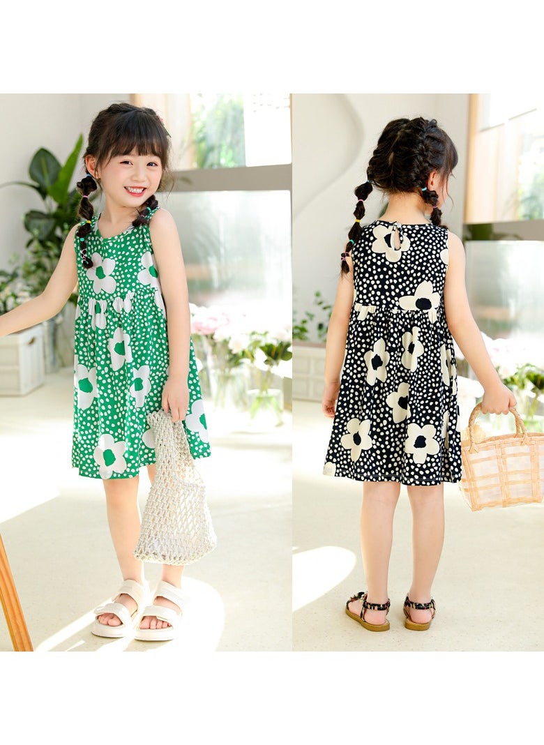 Girls Dress Children Clothing Summer Pajamas Beach Dress Black