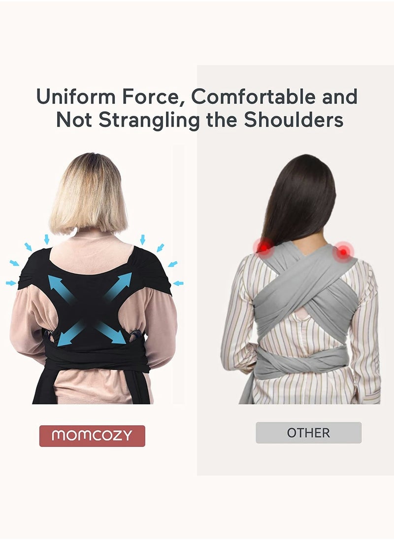 Baby Wrap Carrier, Easy to Wear Infant Carrier Slings, Lightweight Hands Free Baby Sling, Adjustable Baby Carriers for Newborn to Toddler