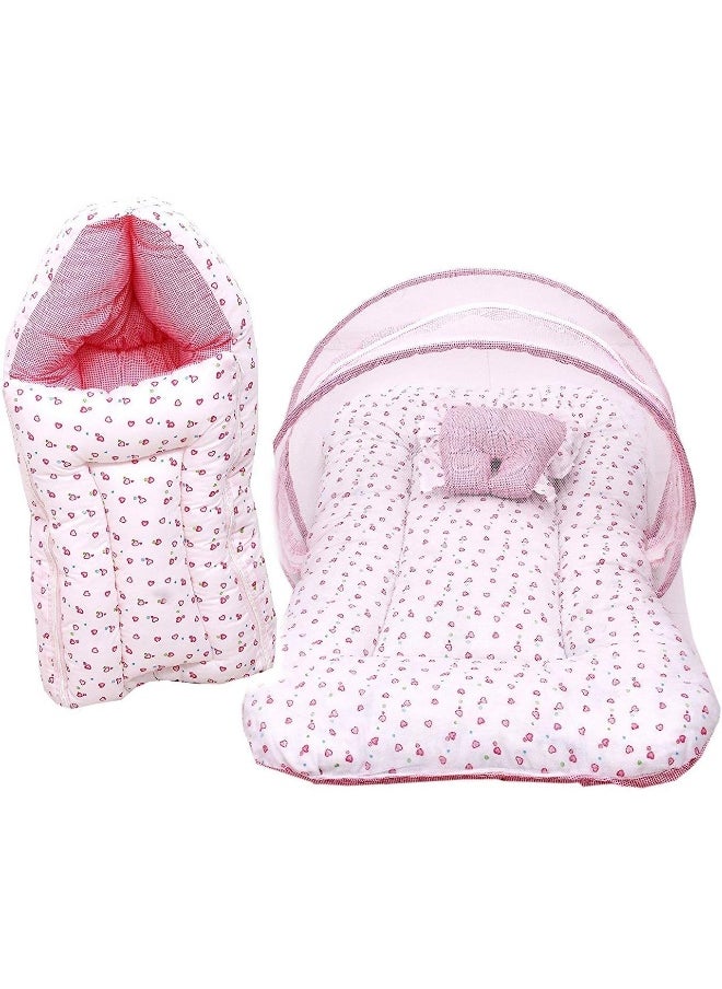 Fareto New Born Baby Gift Pack Combo of Baby Sleeping Bag & Mosquito Net Bed