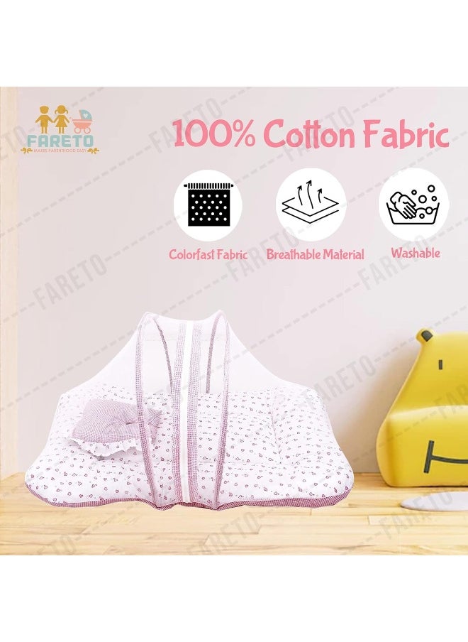 Fareto New Born Baby Gift Pack Combo of Baby Sleeping Bag & Mosquito Net Bed