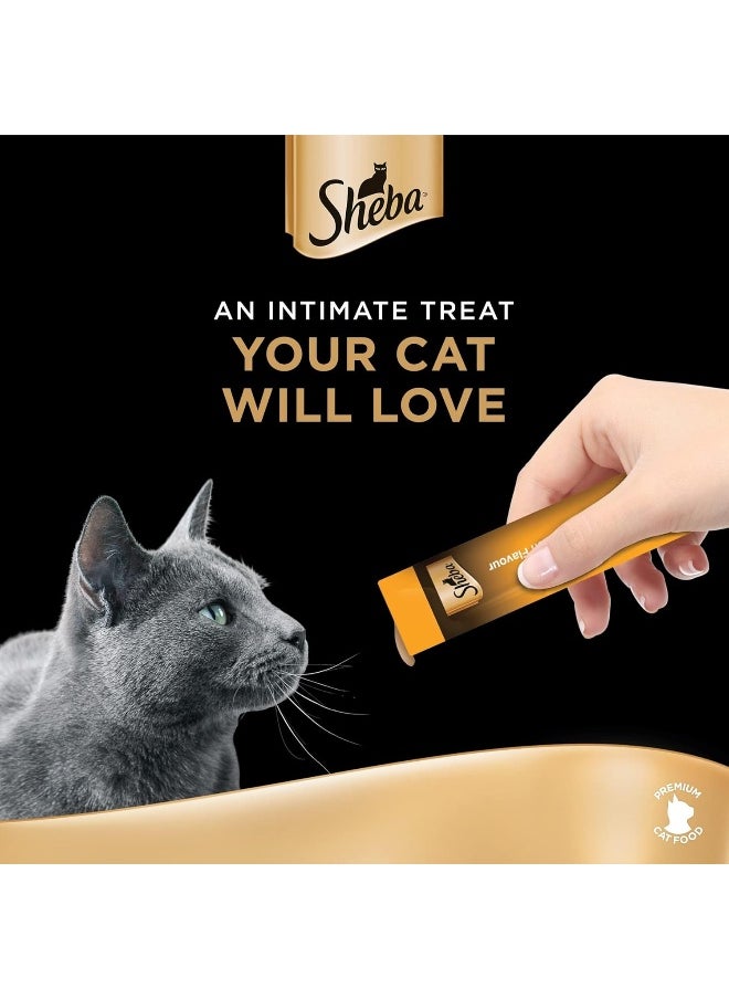 Sheba Melty Mixed Creamy Treats Chicken & White Fish Flavors Cat Food, Pack of 4 Sachets x 12 Bags x 12g, 576g