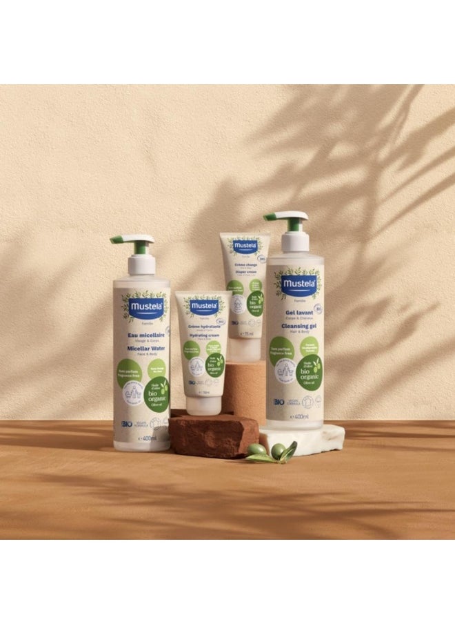 Mustela Certified Organic Hydrating Cream - Natural Body Lotion w/ Olive Oil, Aloe Vera & Sunflower Oil - For Baby, Kid & Adult - Fragrance Free, EWG Verified & Vegan 150ml
