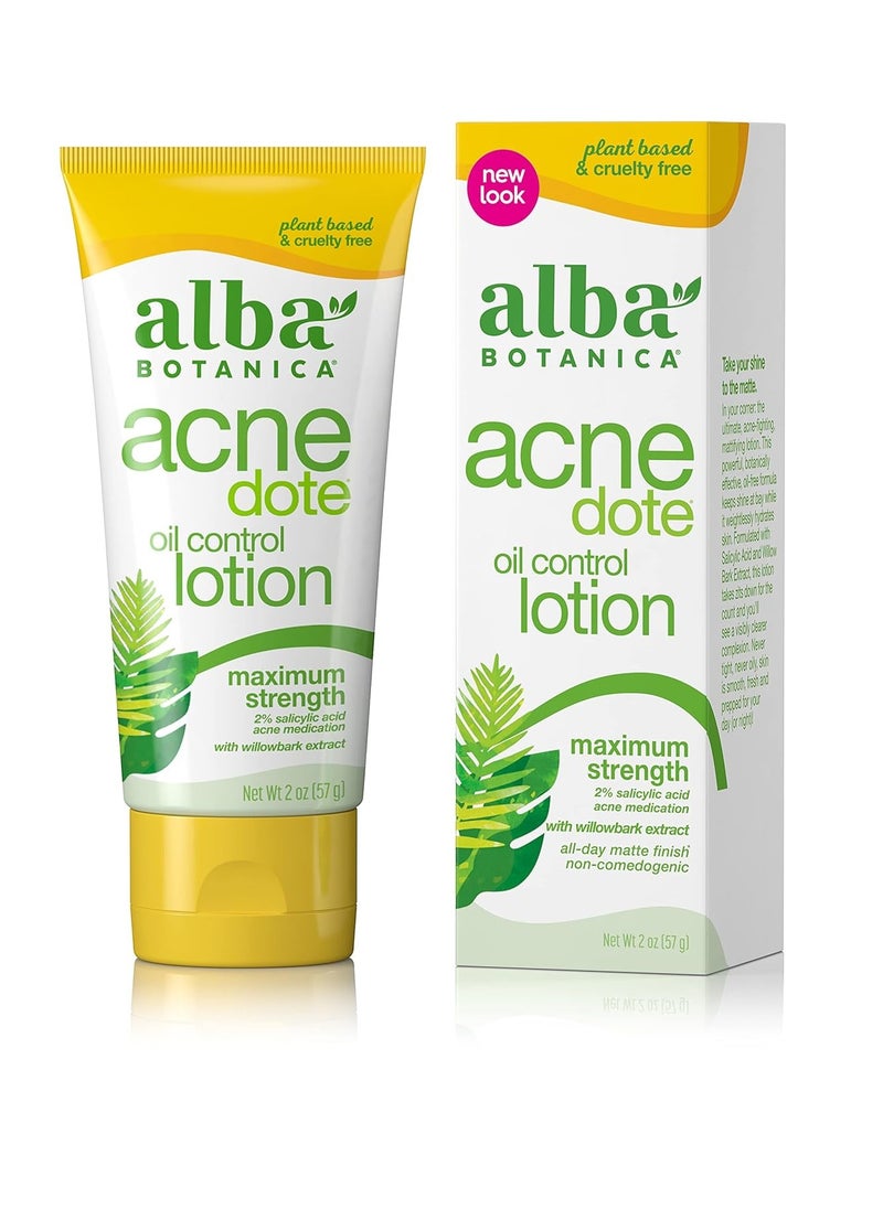 Alba Botanica Acnedote Maximum Strength Oil Control Lotion, 2 Oz