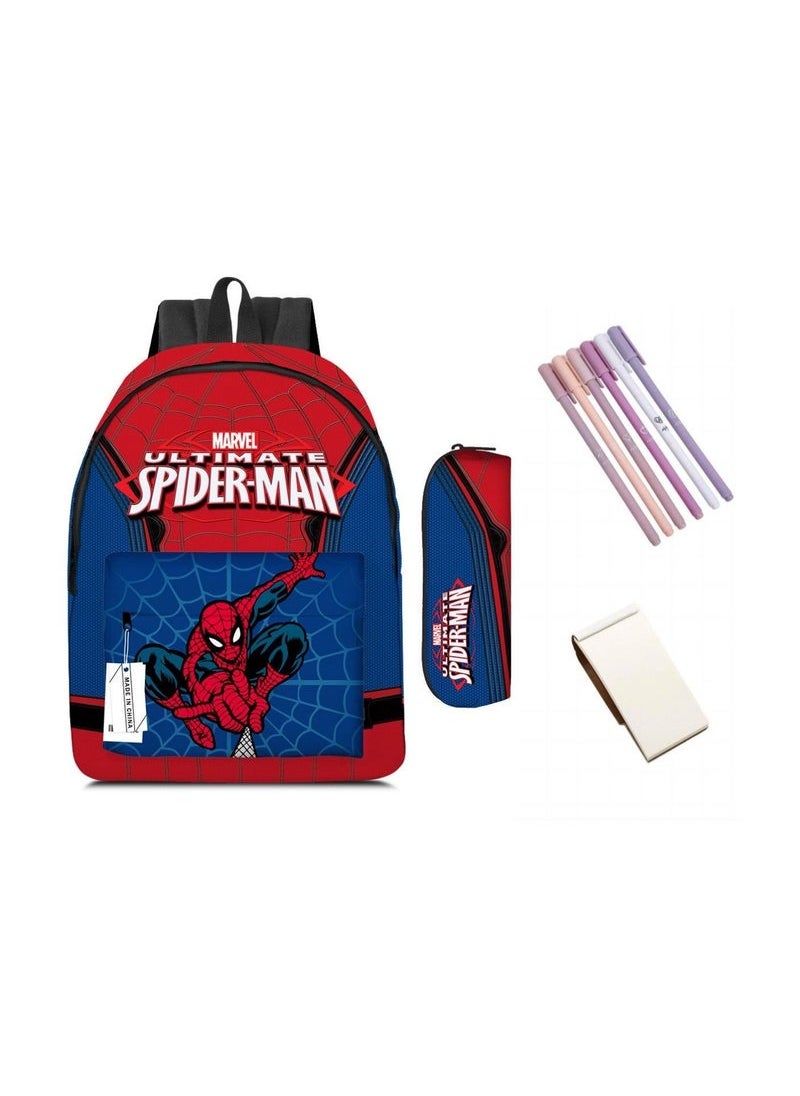 Spiderman Backpack 3D Comic Book Bag Anime Cartoon Waterproof Backpack with Pencil Case Boys Primary School Students