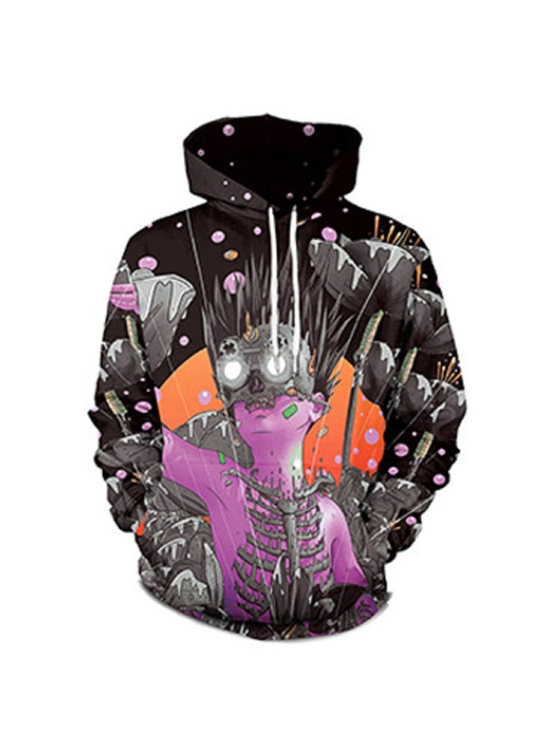 Digital Printed Pullover Long Sleeved Hoodie