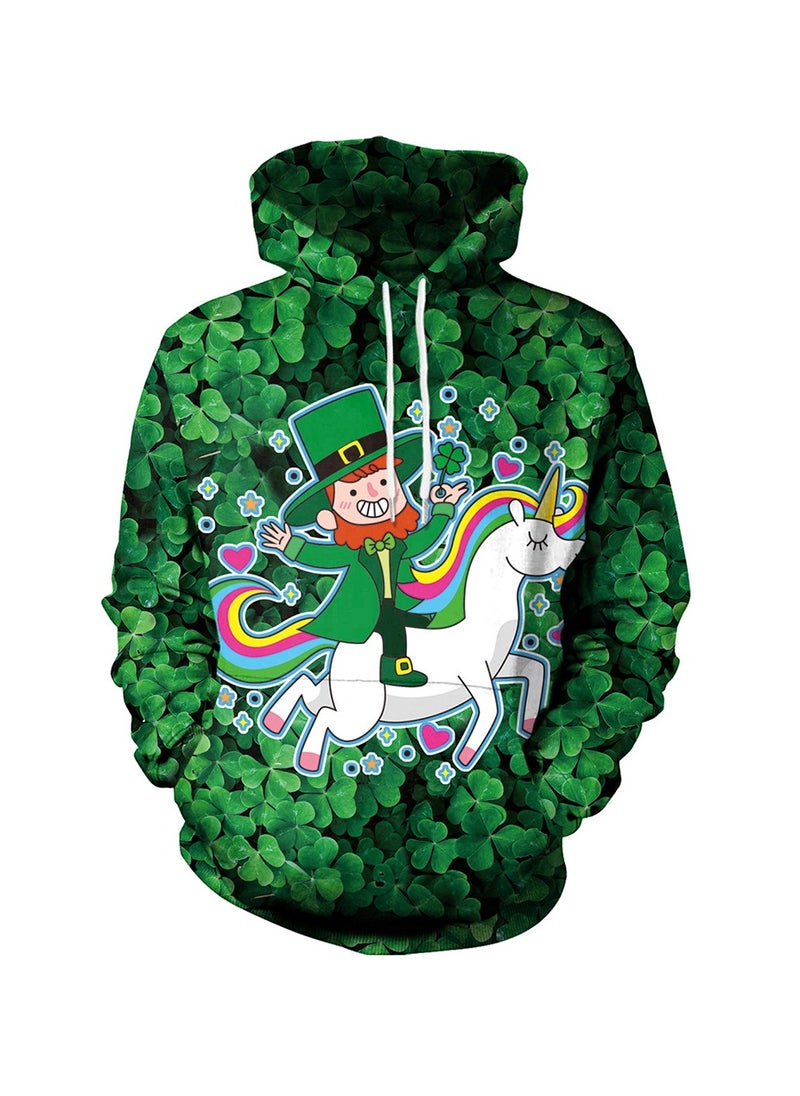 StPatrick's Day Green Hat Hooded Long Sleeve Sweater