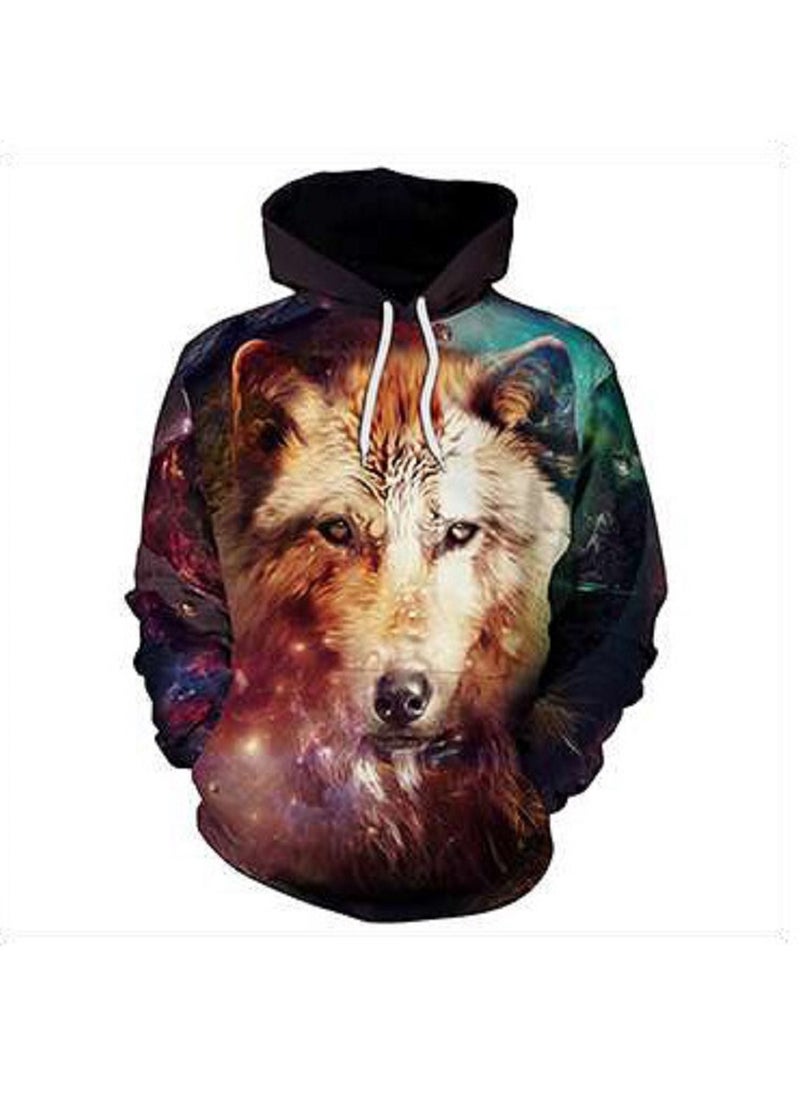 Digital Printed Pullover Long Sleeved Hoodie