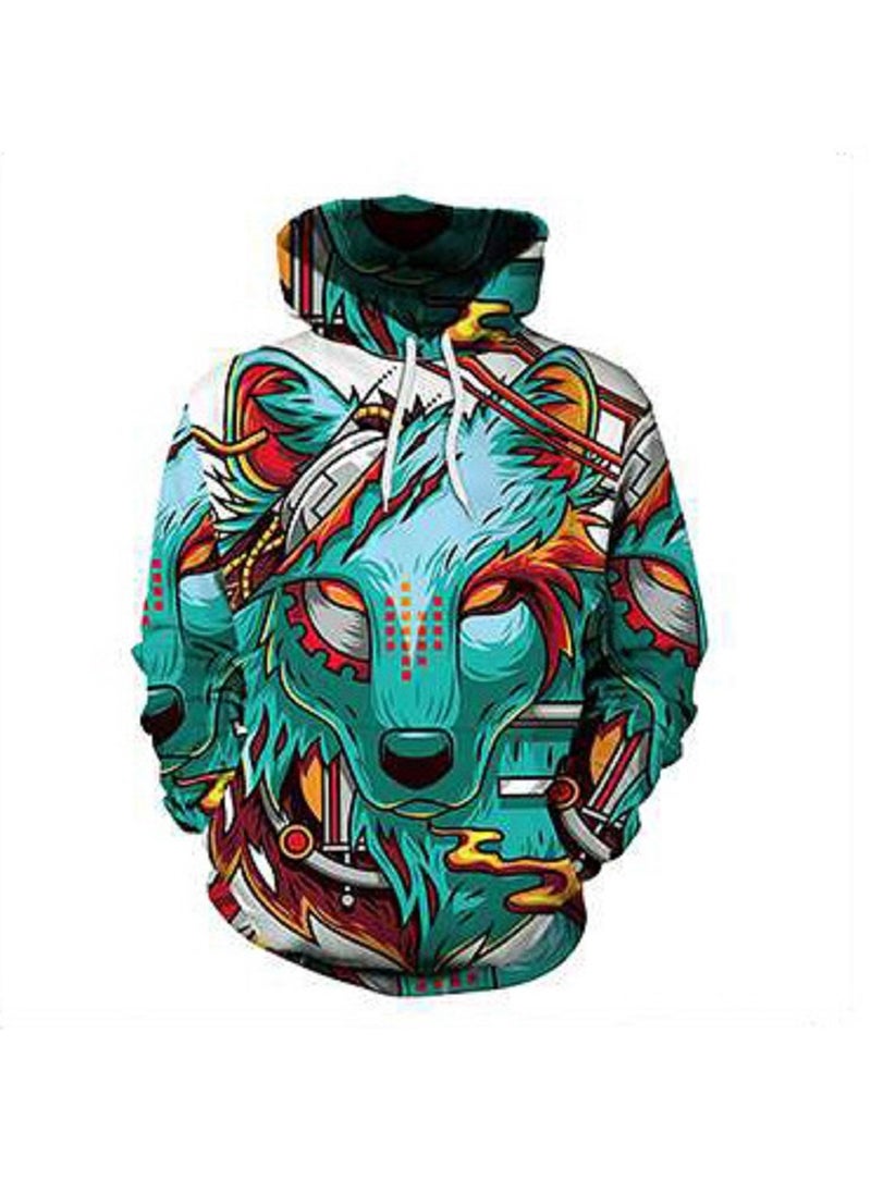 Digital Printed Pullover Long Sleeved Hoodie