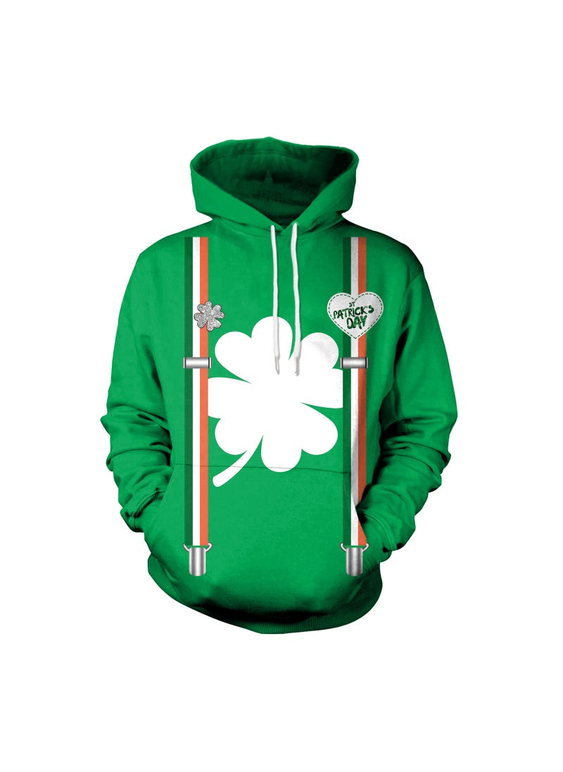 StPatrick's Day Green Hat Hooded Long Sleeve Sweater