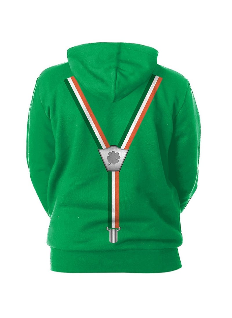 StPatrick's Day Green Hat Hooded Long Sleeve Sweater