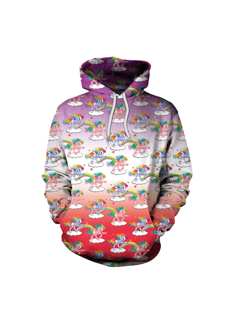 Digital Printed Pullover Long Sleeved Hoodie