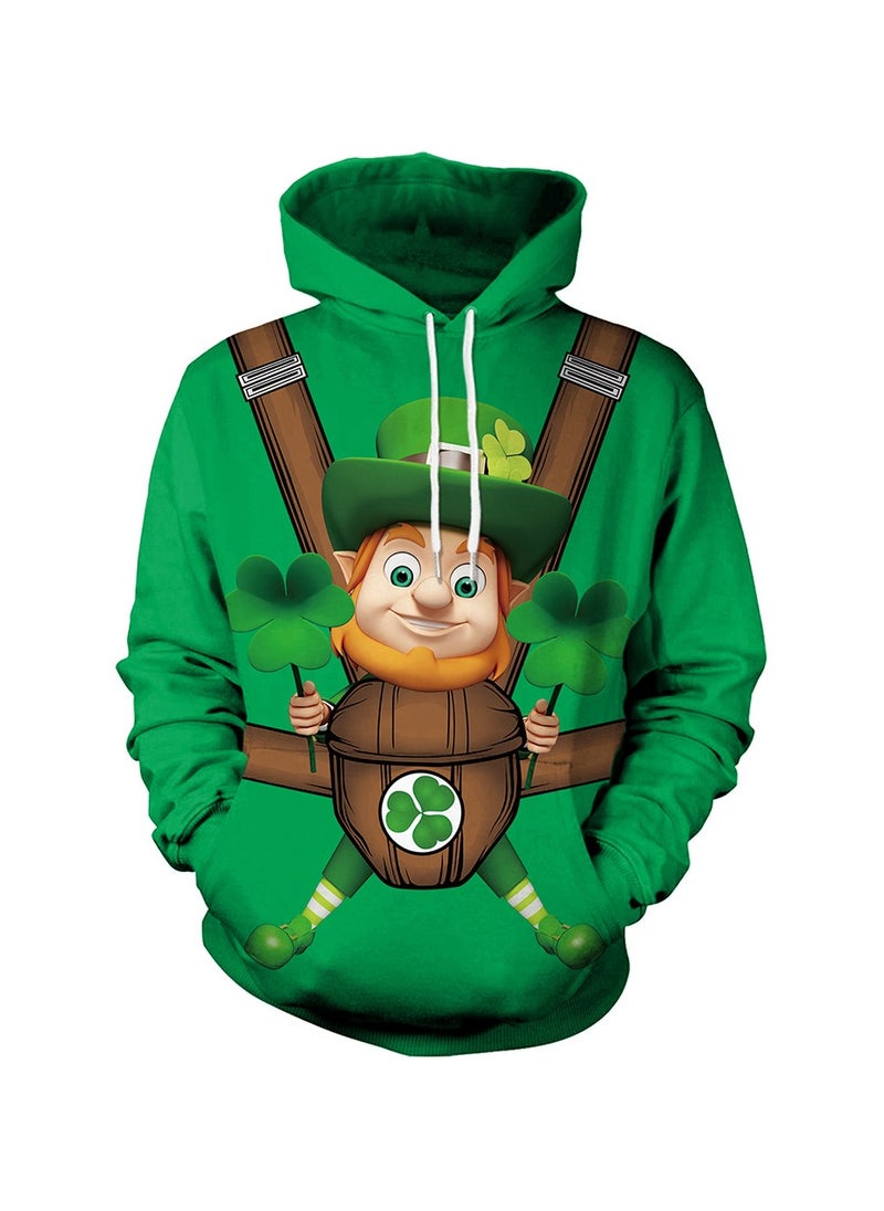 StPatrick's Day Green Hat Hooded Long Sleeve Sweater