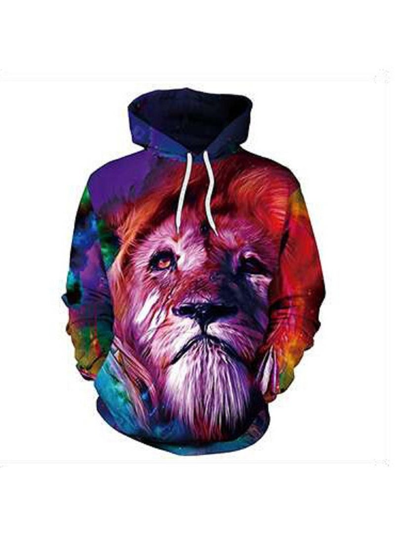 Digital Printed Pullover Long Sleeved Hoodie