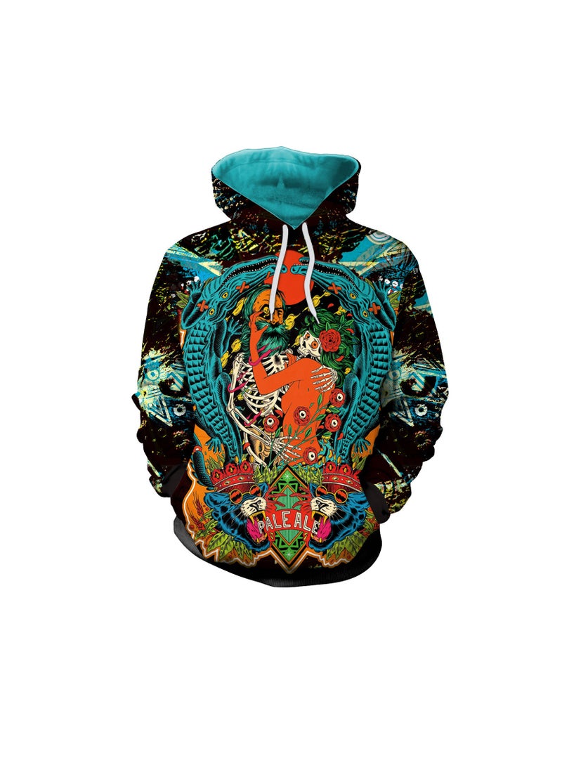 Single Piece Digital Printed Hooded Long Sleeved Sweater