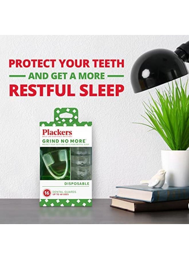 Plackers Grind No More Night Guard, Nighttime Protection for Teeth, BPA Free, Sleep Well, Ready to Wear, Disposable, One Size Fits All, 16 Count