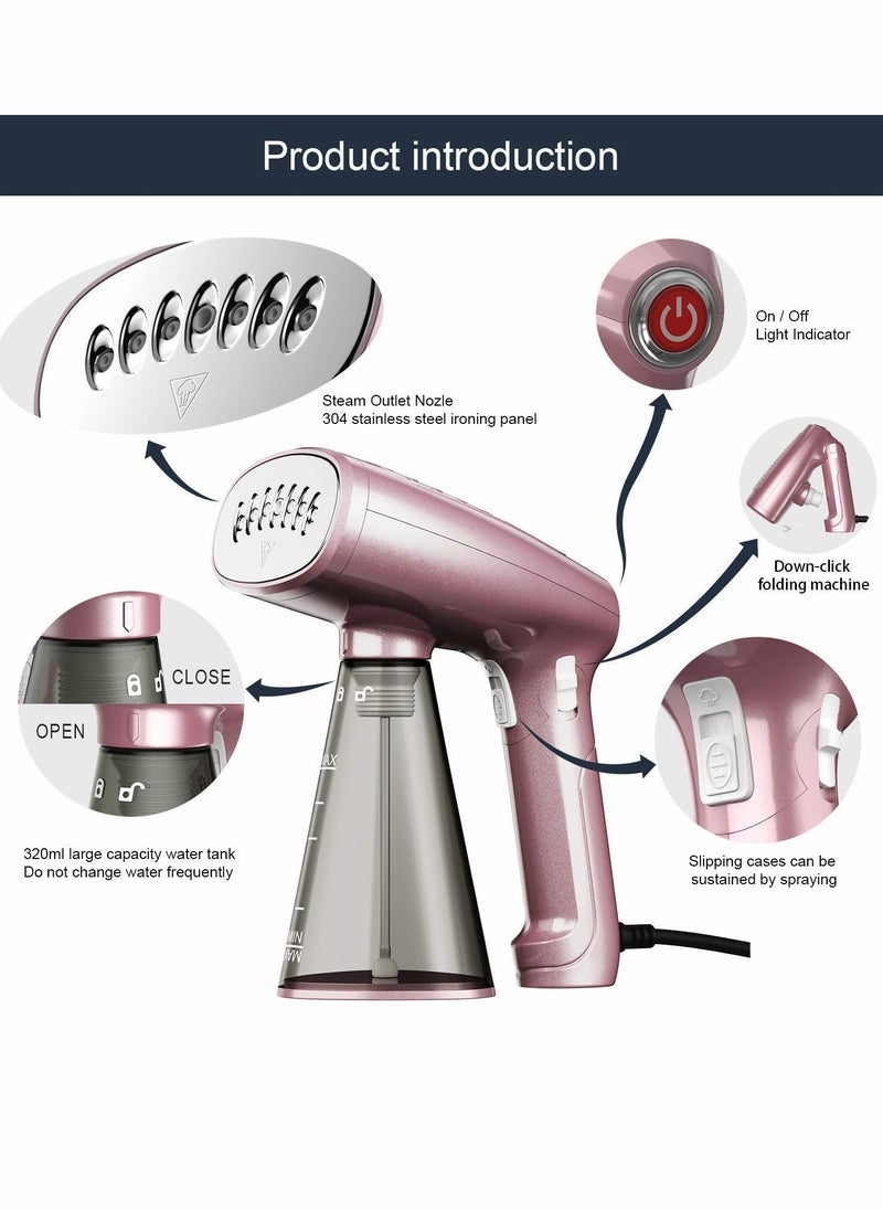 1500W Handheld Portable Fabric Steamer for Quick and Easy Clothing Care