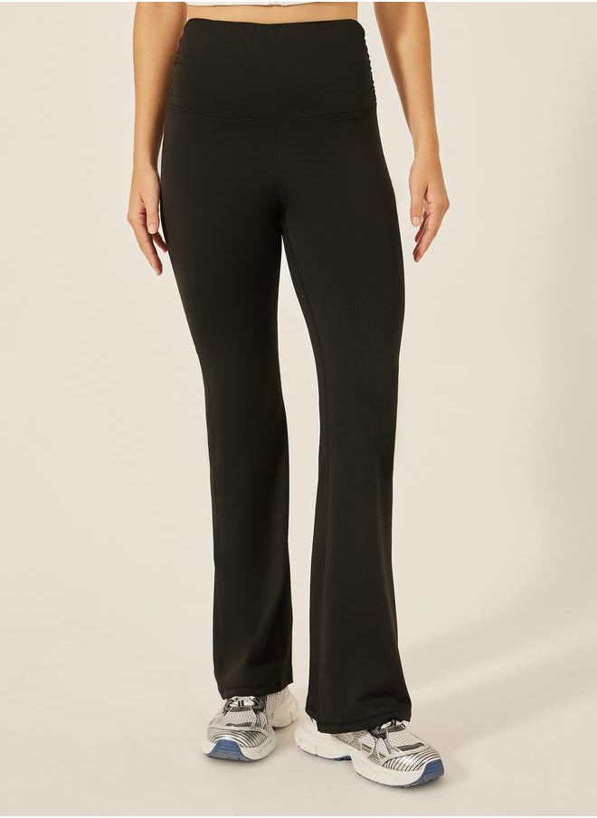 Ruched Waist Flared Leggings